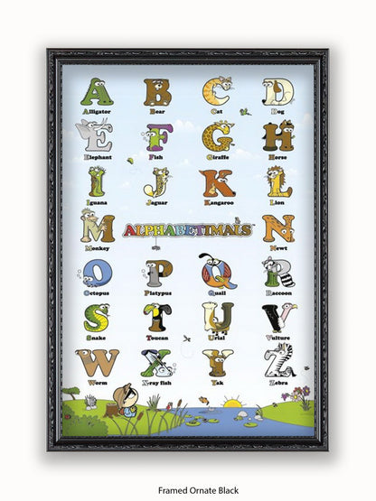 Alphabetimals  Alphabet  abc Poster