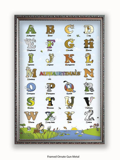 Alphabetimals  Alphabet  abc Poster