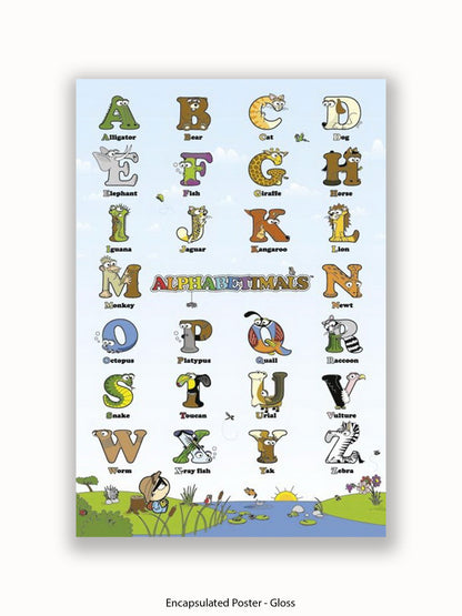 Alphabetimals  Alphabet  abc Poster