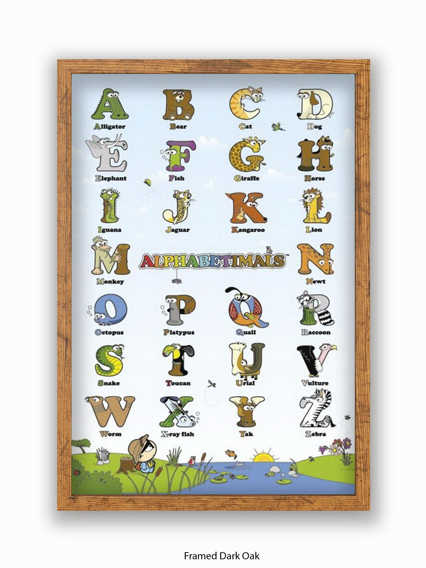 Alphabetimals  Alphabet  abc Poster