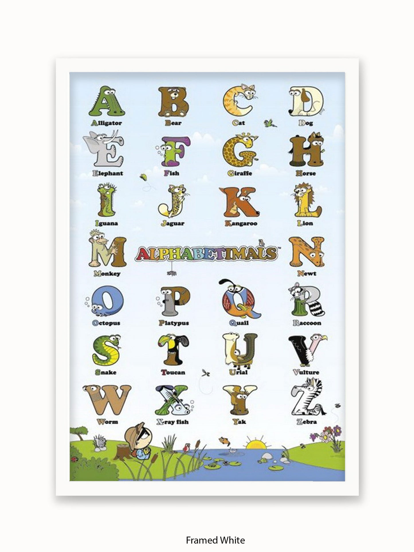 Alphabetimals  Alphabet  abc Poster