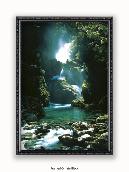 New Zealand Waterfall Poster