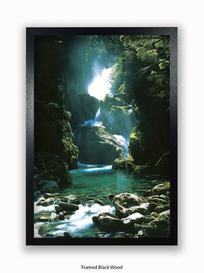 New Zealand Waterfall Poster