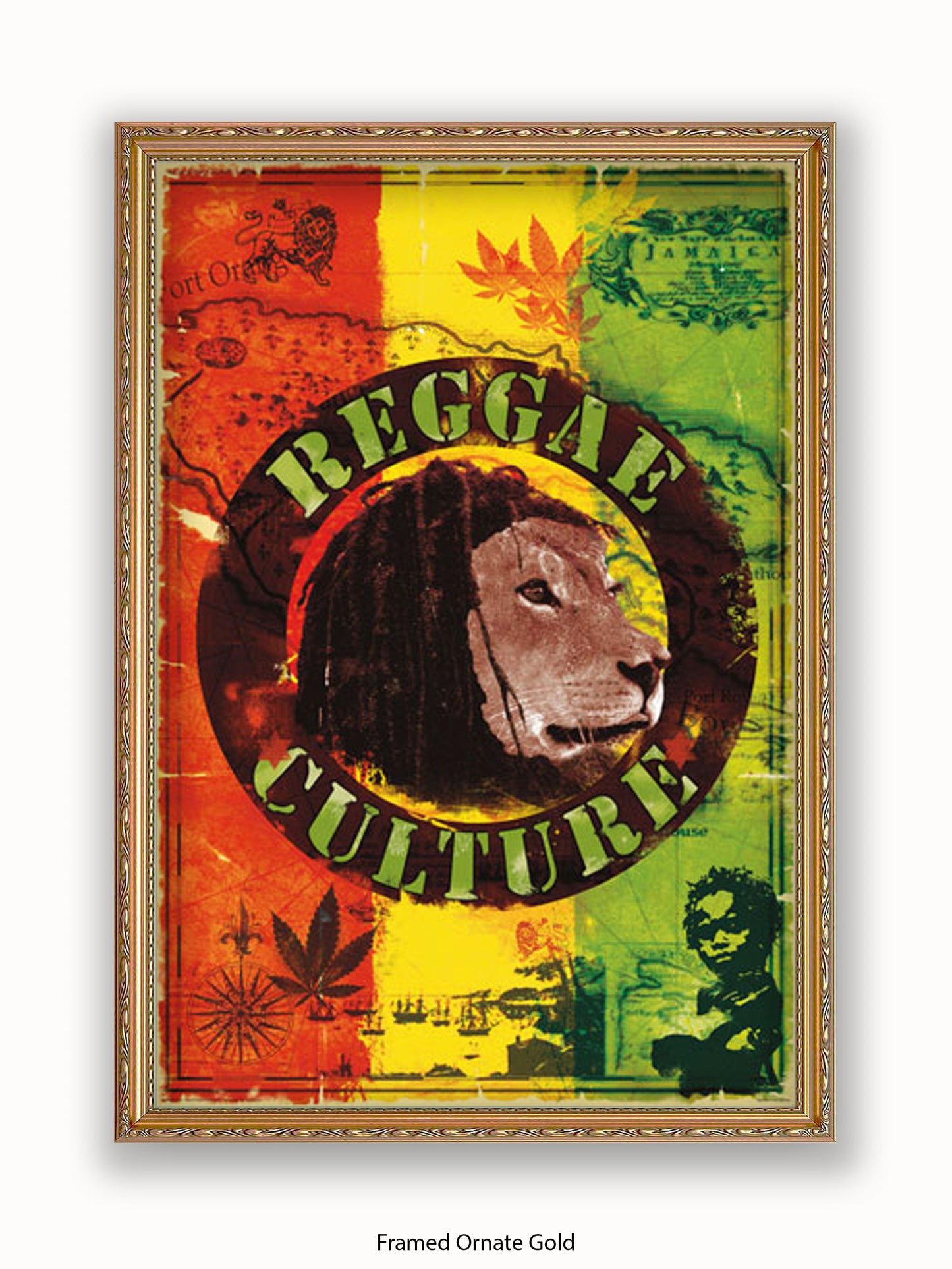 Reggae  Culture  Map  of  Jamaica Poster