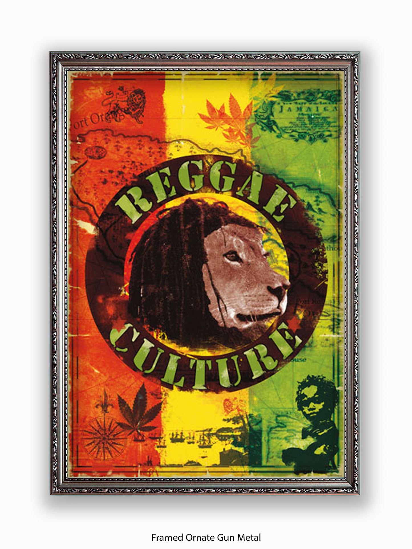 Reggae  Culture  Map  of  Jamaica Poster