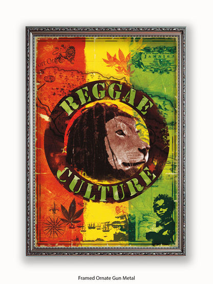 Reggae  Culture  Map  of  Jamaica Poster