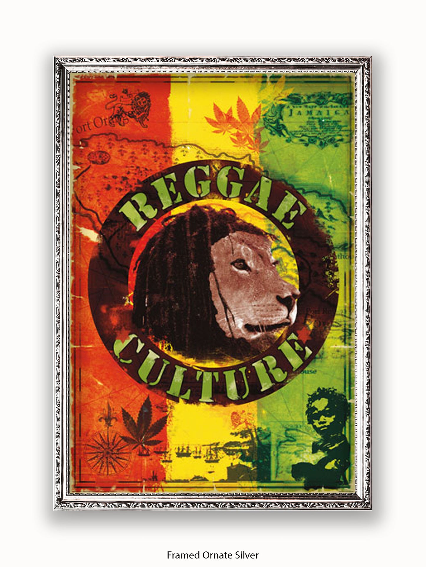 Reggae  Culture  Map  of  Jamaica Poster