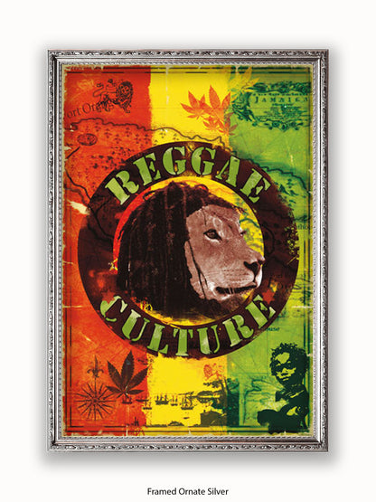 Reggae  Culture  Map  of  Jamaica Poster