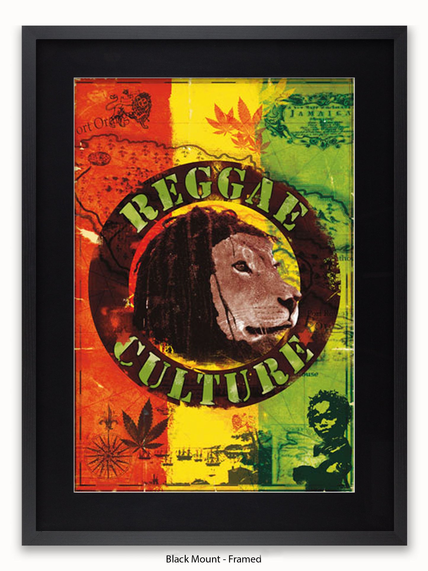 Reggae  Culture  Map  of  Jamaica Poster