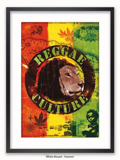 Reggae  Culture  Map  of  Jamaica Poster