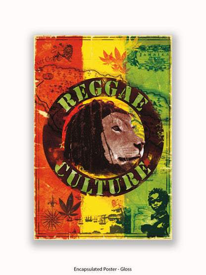 Reggae  Culture  Map  of  Jamaica Poster