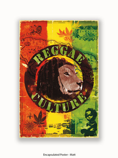 Reggae  Culture  Map  of  Jamaica Poster