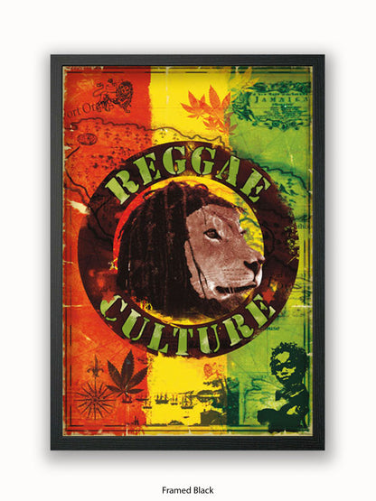 Reggae  Culture  Map  of  Jamaica Poster