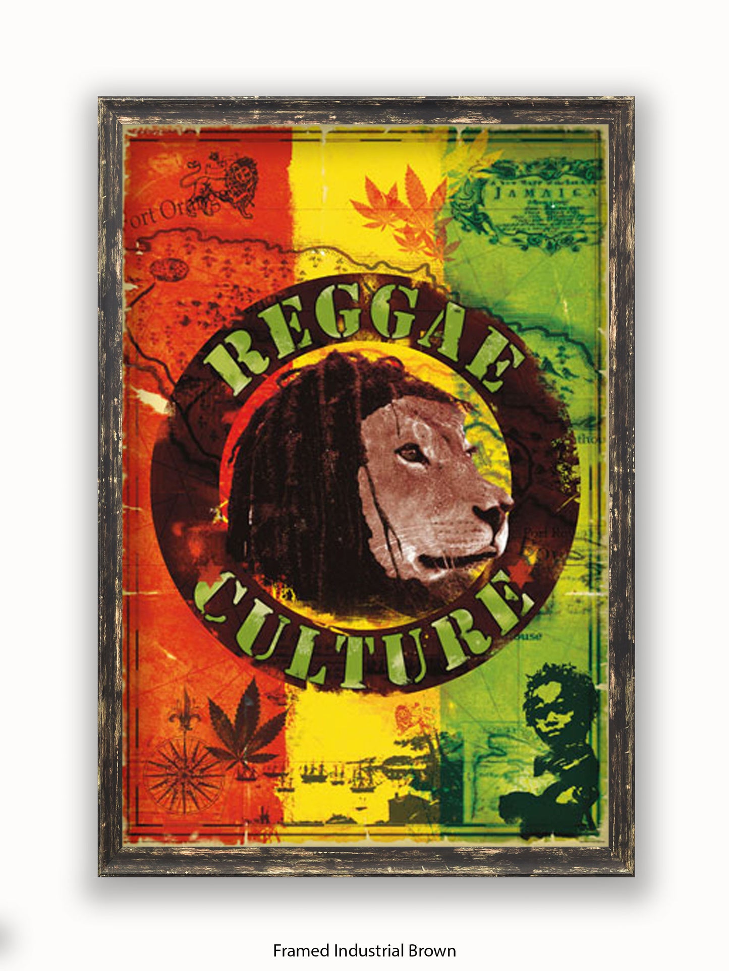 Reggae  Culture  Map  of  Jamaica Poster