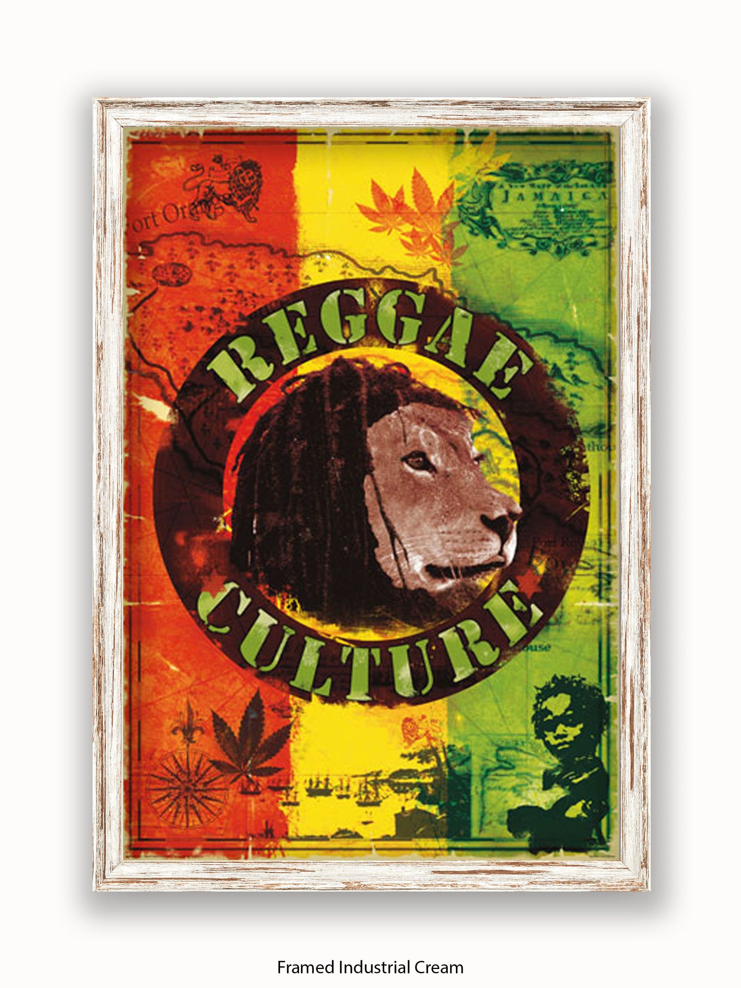 Reggae  Culture  Map  of  Jamaica Poster