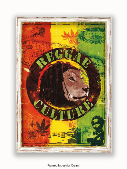 Reggae  Culture  Map  of  Jamaica Poster