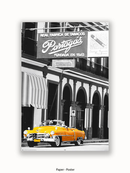 Havana Cuba Yellow Cab Poster