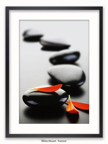 Zen Stones Red Poster