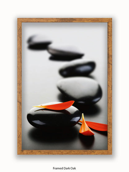 Zen Stones Red Poster