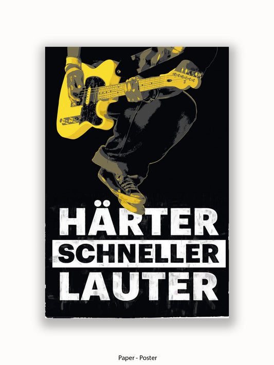 Guitar  German  Harter  Schneller  Lauter Poster