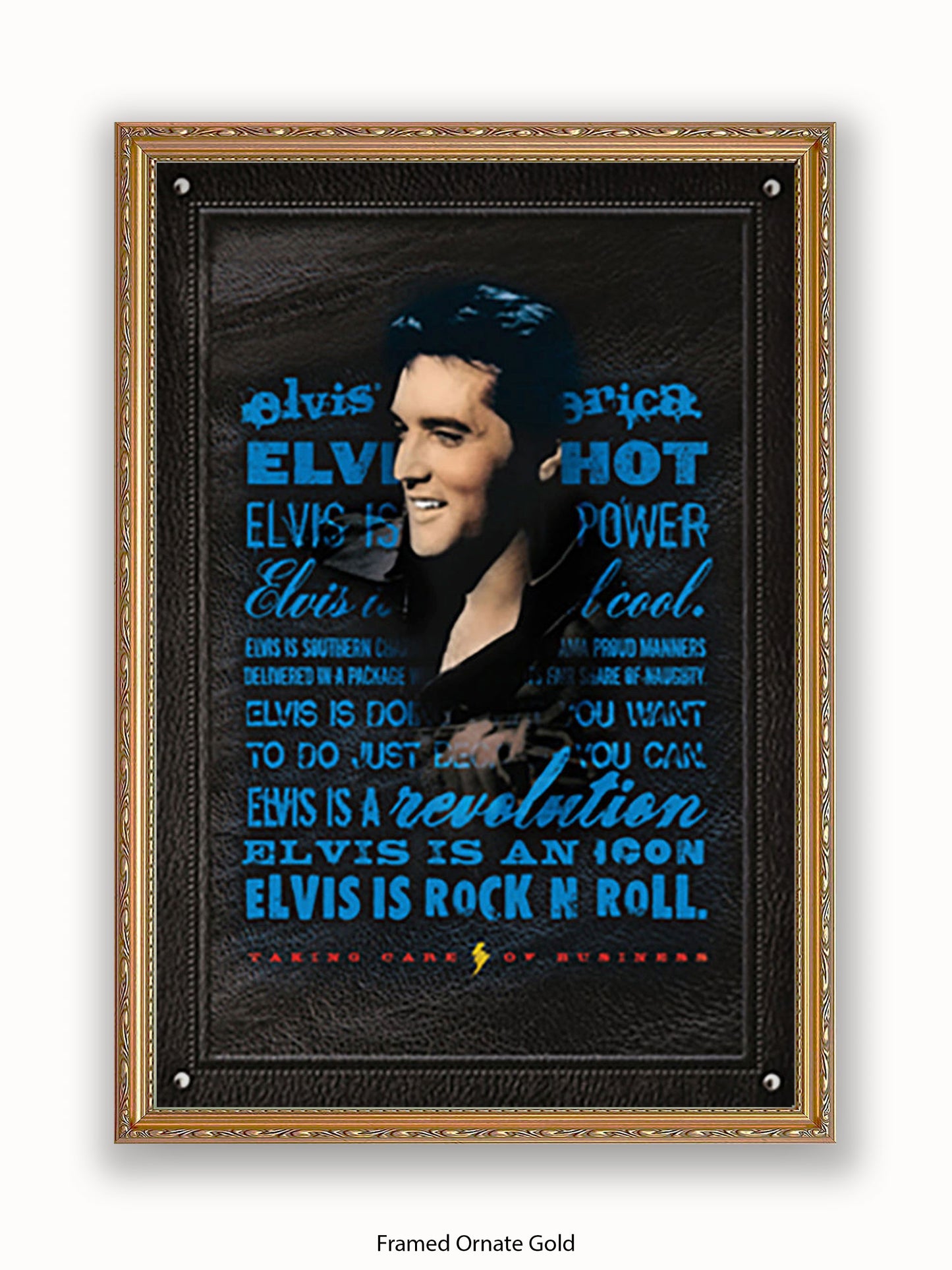 Elvis Presley Rock n Roll Blue Poster