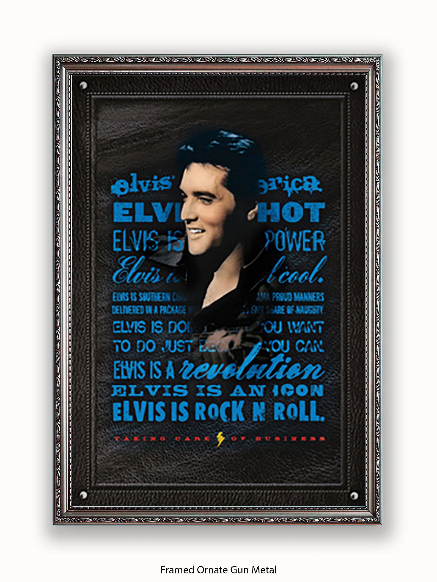 Elvis Presley Rock n Roll Blue Poster