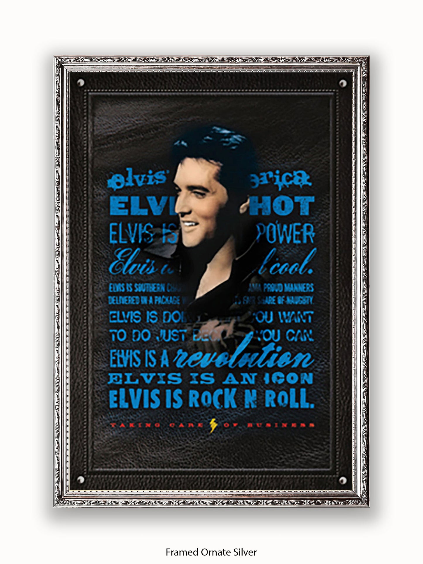 Elvis Presley Rock n Roll Blue Poster