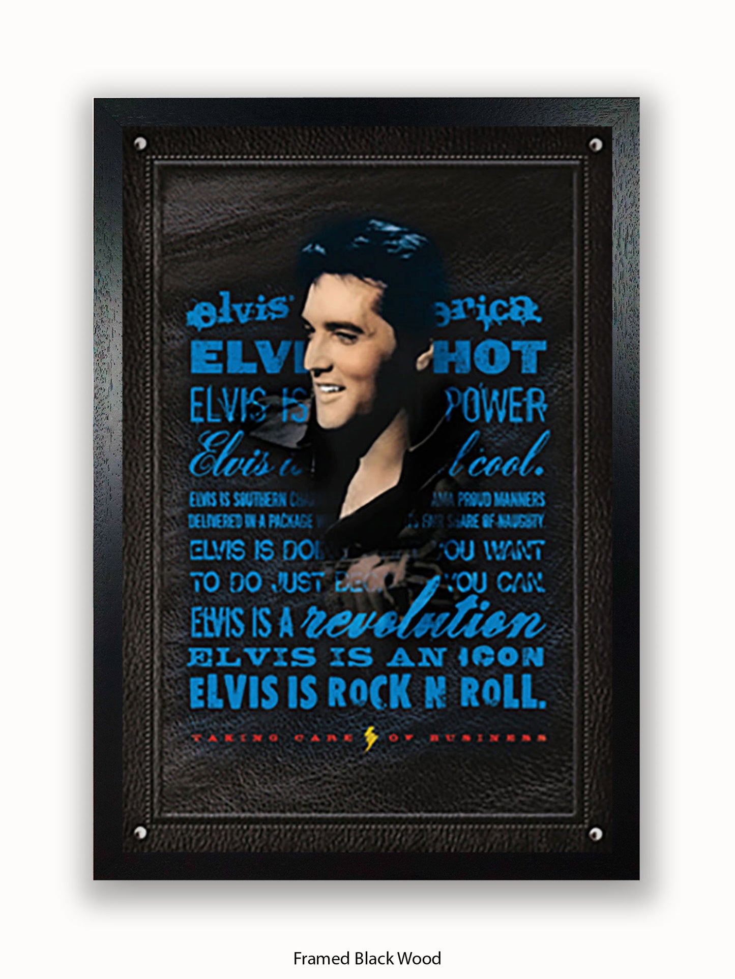 Elvis Presley Rock n Roll Blue Poster