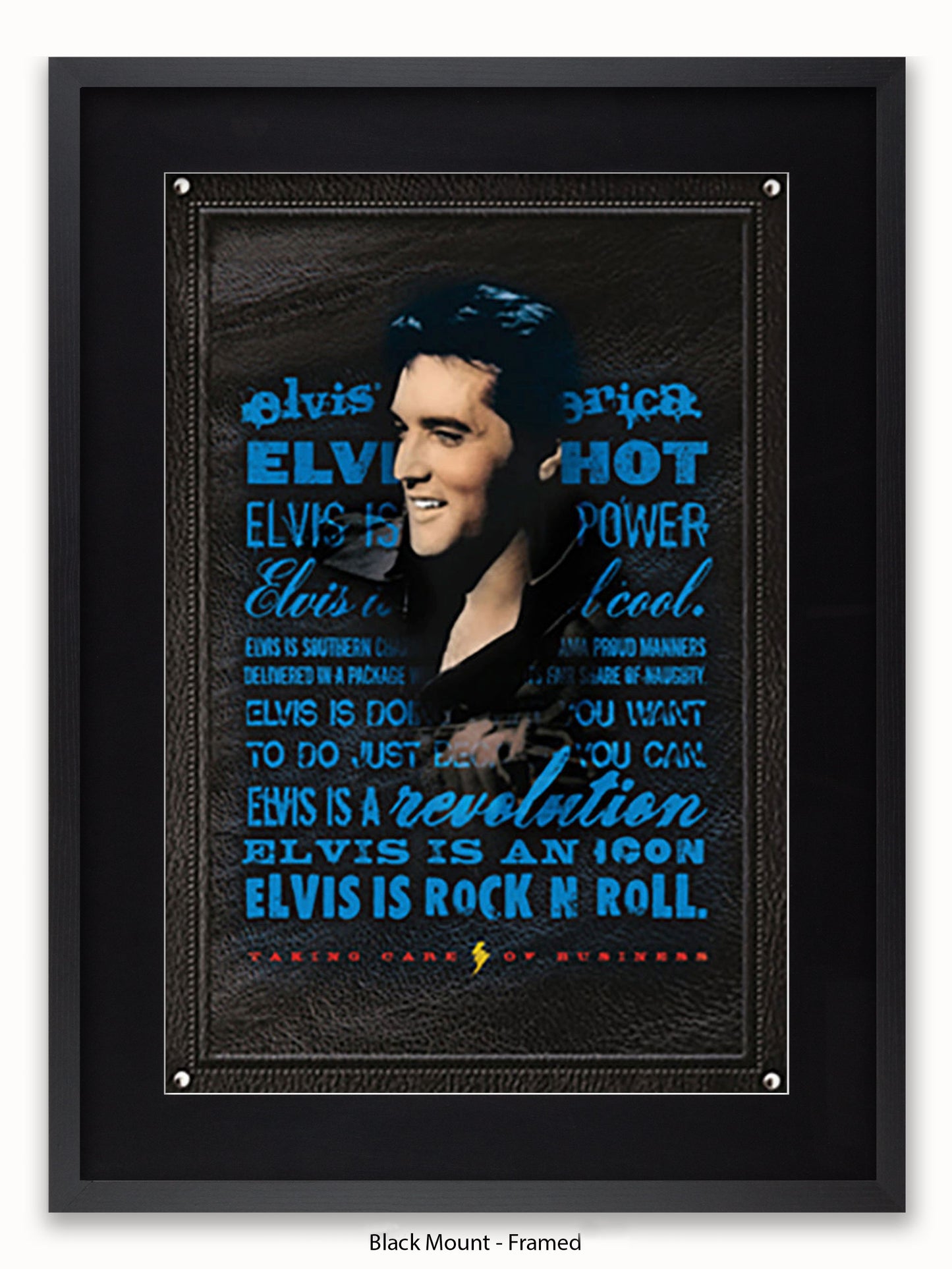 Elvis Presley Rock n Roll Blue Poster