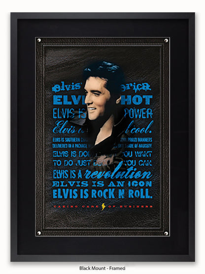 Elvis Presley Rock n Roll Blue Poster