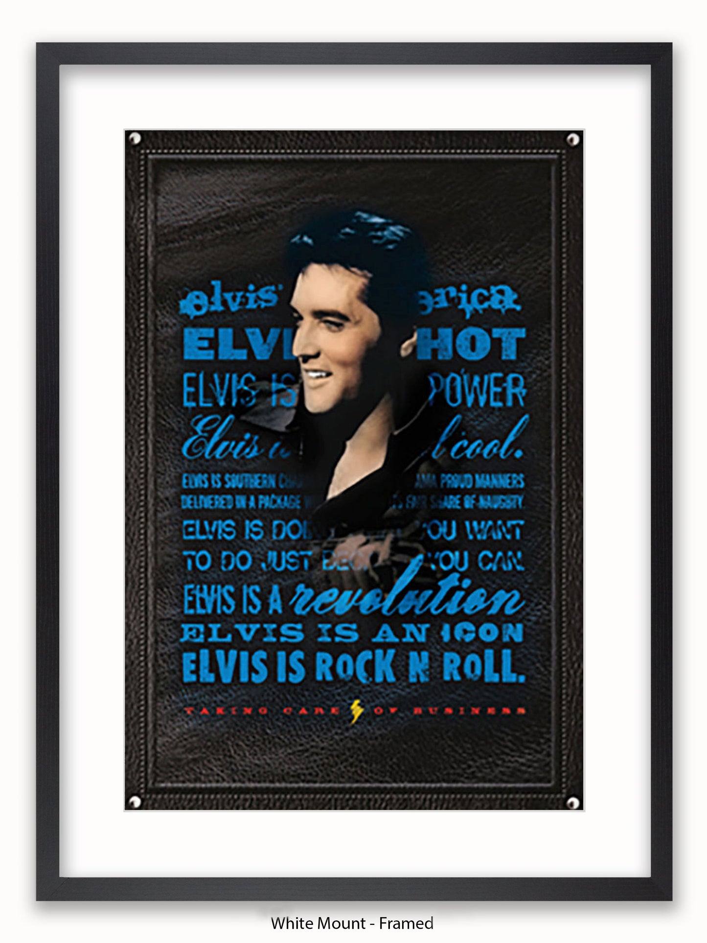 Elvis Presley Rock n Roll Blue Poster