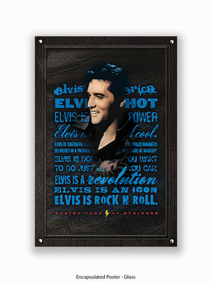 Elvis Presley Rock n Roll Blue Poster