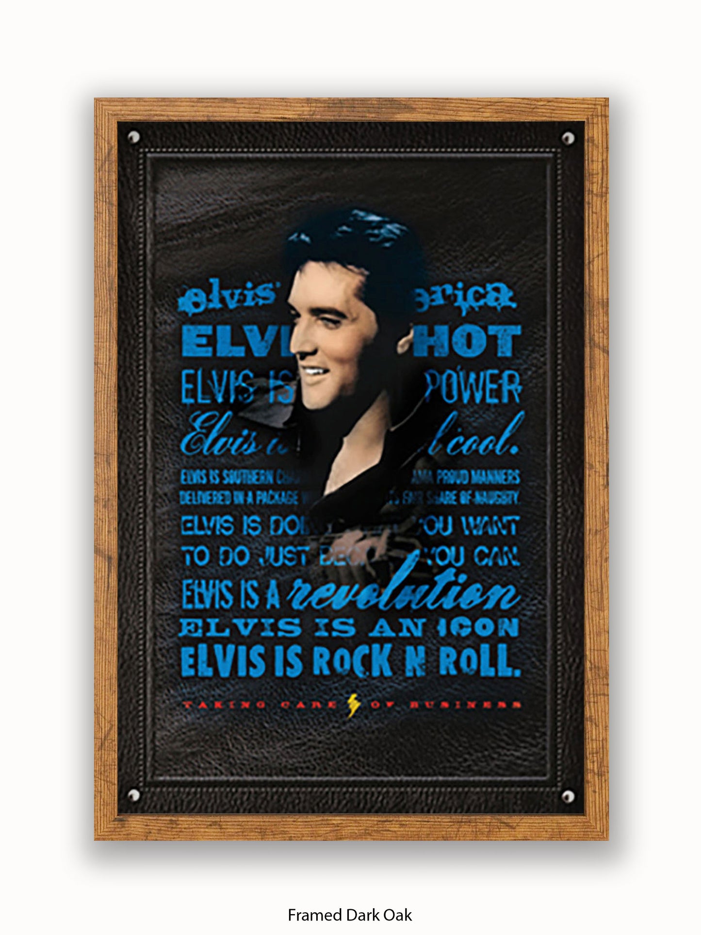 Elvis Presley Rock n Roll Blue Poster