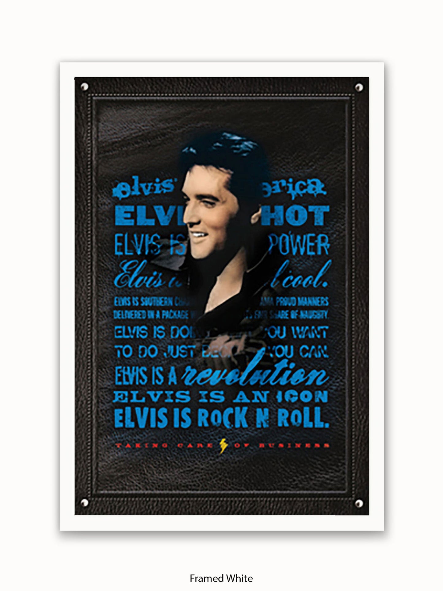 Elvis Presley Rock n Roll Blue Poster