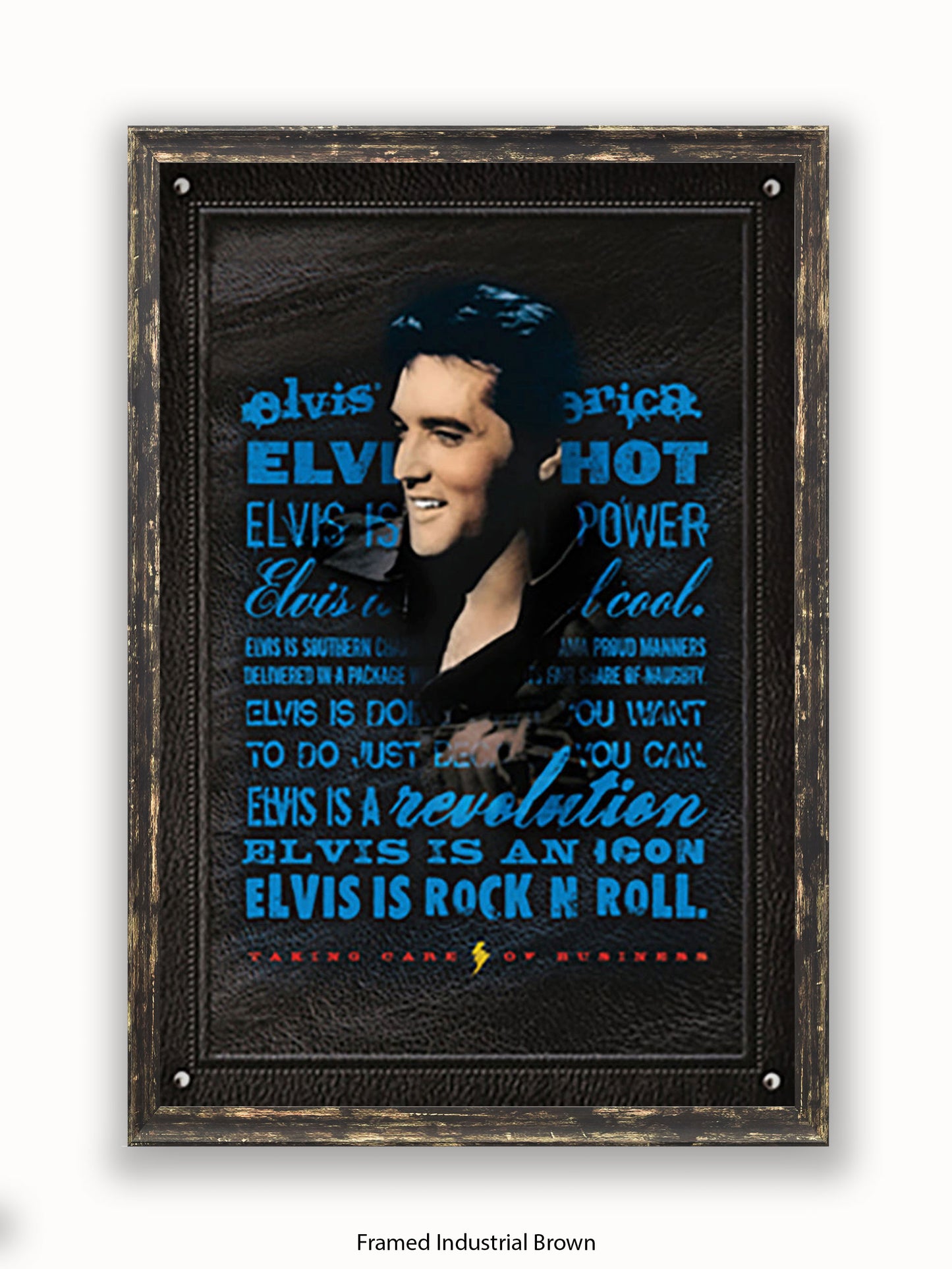 Elvis Presley Rock n Roll Blue Poster