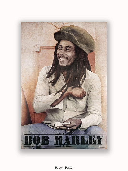 Bob Marley Rolling Text Poster