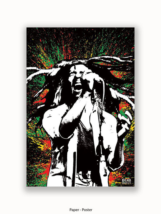 Bob Marley Paint Splash Poster