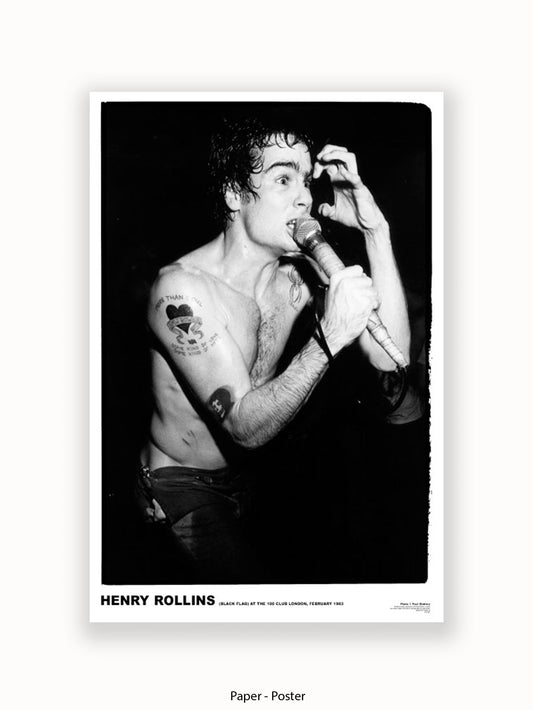 Henry Rollins - Mic - Black Flag 1981 - Poster