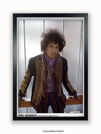 Jimi Hendrix - Hyde Park Hotel - London 1967- Poster