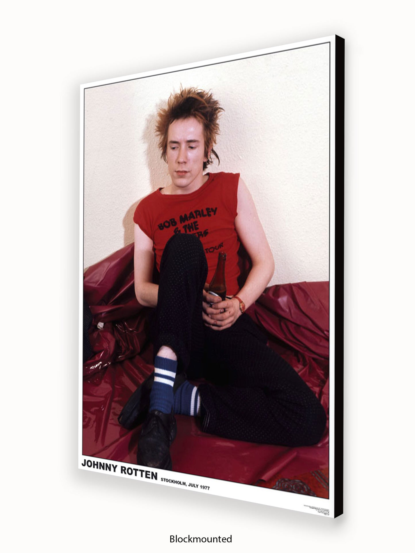 Sex Pistols - Johnny Rotten - Stockholm July 1977 Marley t shirt- Poster