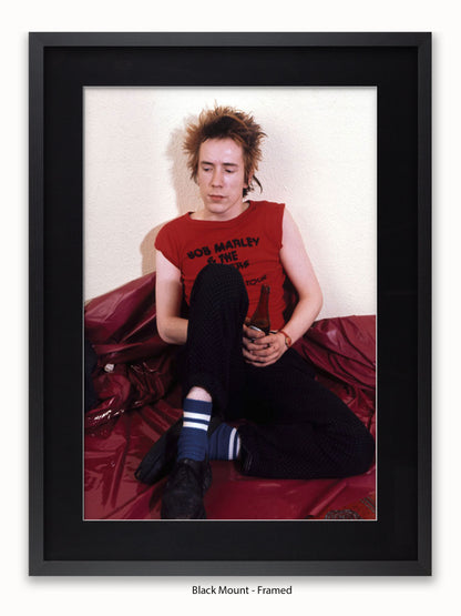 Sex Pistols - Johnny Rotten - Stockholm July 1977 Marley t shirt- Poster