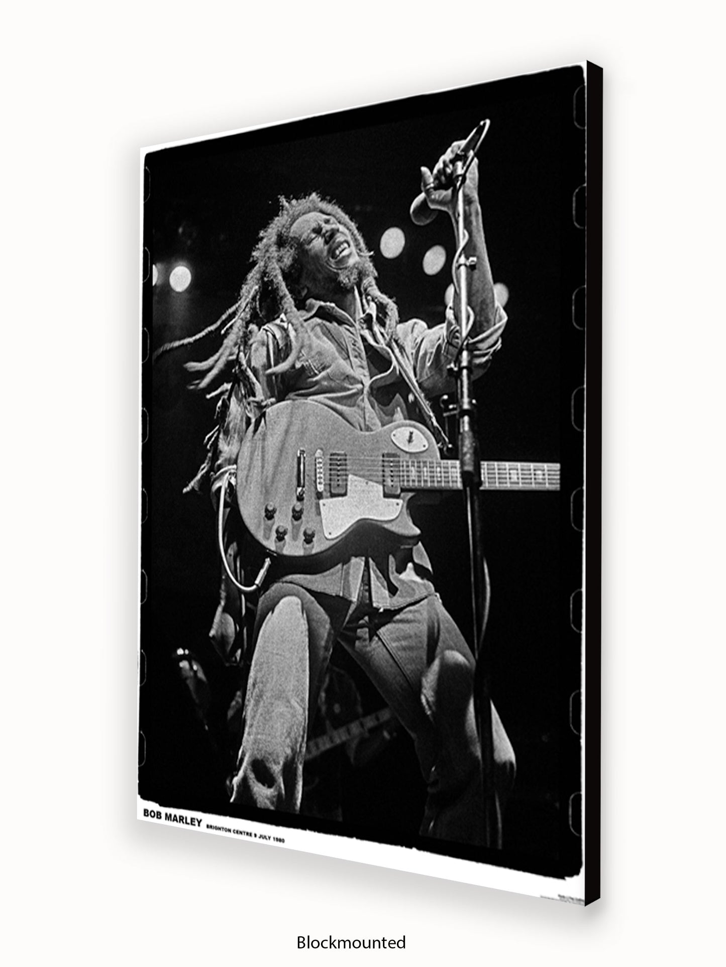 Bob Marley - Live - Guitar - Brighton 1980 - Poster