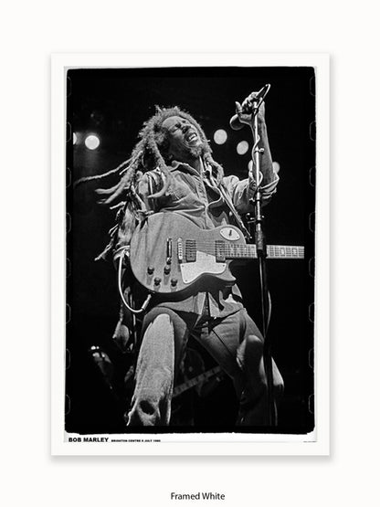 Bob Marley - Live - Guitar - Brighton 1980 - Poster