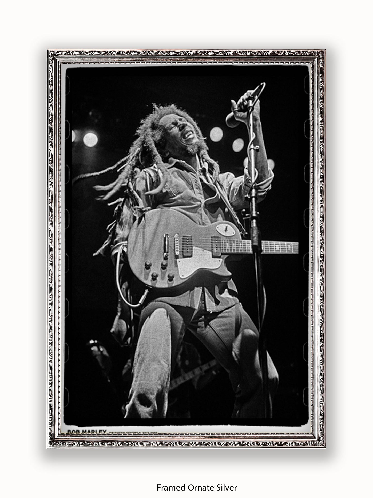 Bob Marley - Live - Guitar - Brighton 1980 - Poster