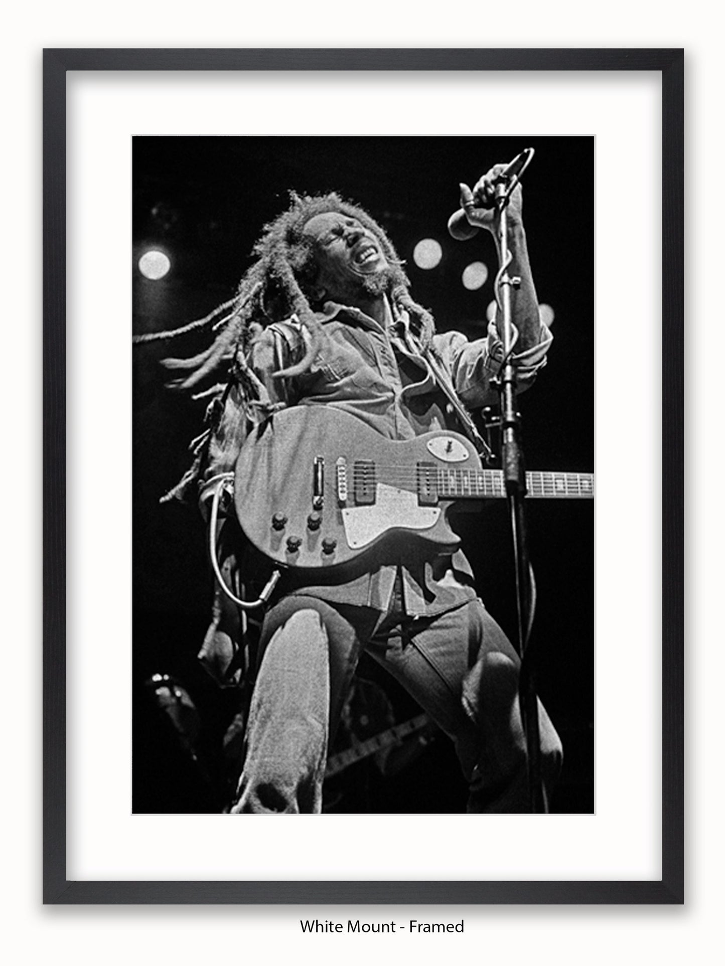 Bob Marley - Live - Guitar - Brighton 1980 - Poster