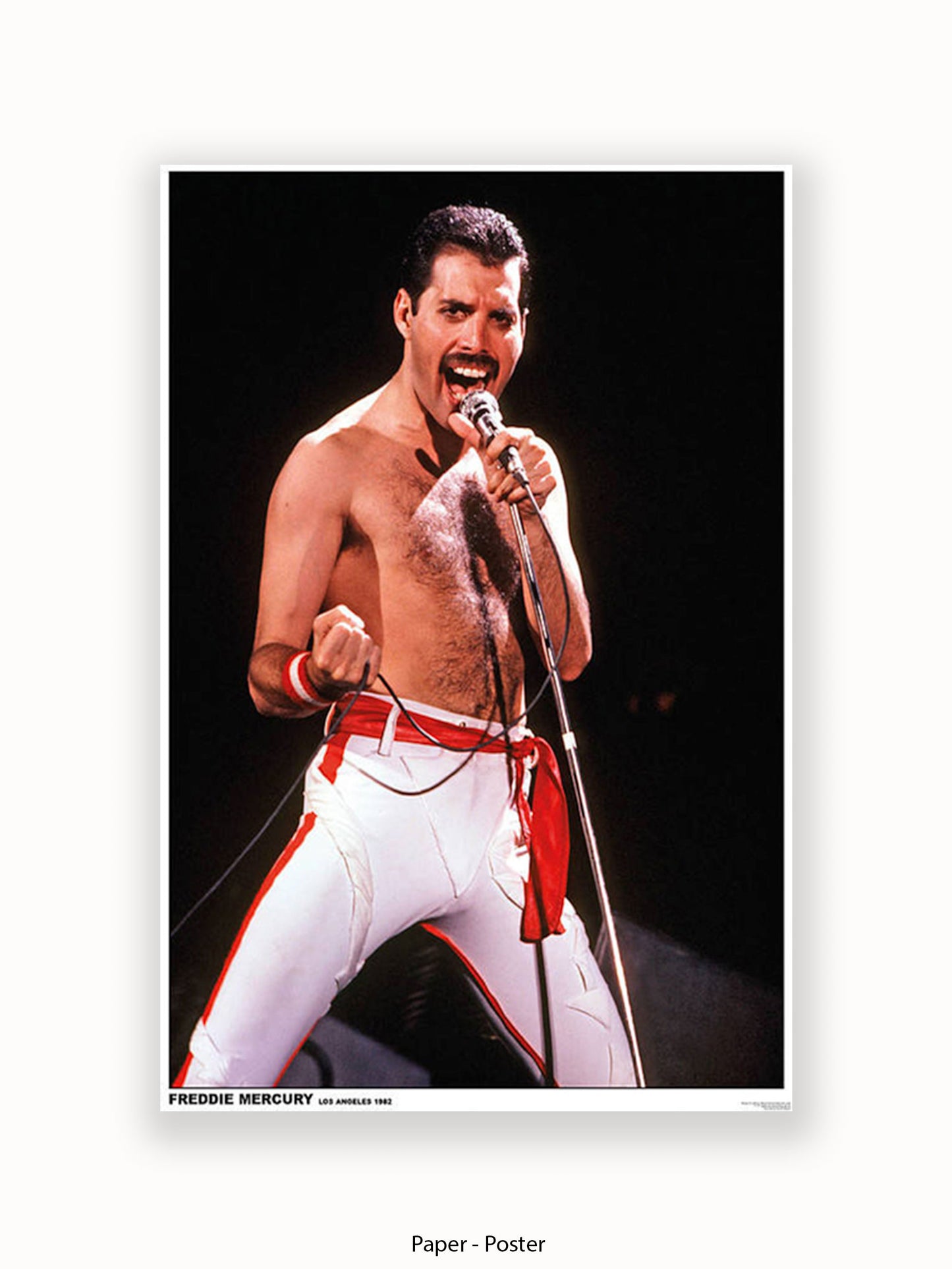 Queen - Freddie Mercury - Los Angeles 1982 - Poster