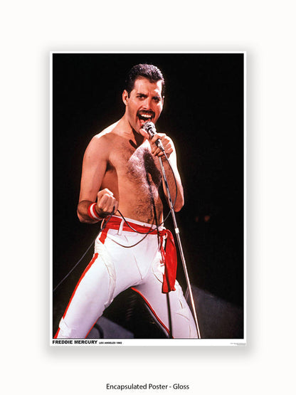 Queen - Freddie Mercury - Los Angeles 1982 - Poster