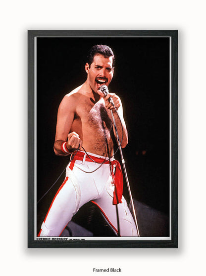 Queen - Freddie Mercury - Los Angeles 1982 - Poster