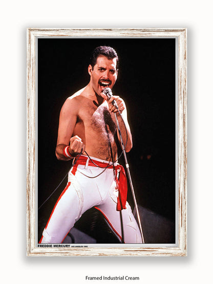 Queen - Freddie Mercury - Los Angeles 1982 - Poster