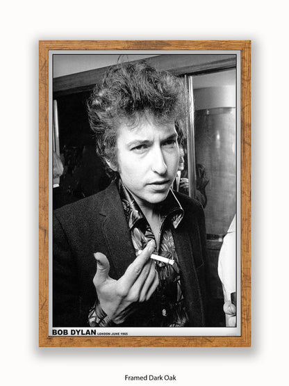 Bob Dylan - London - 1965 - Close up- Cigarette - Poster